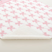 Coquette roze boog gepersonaliseerd sherpa deken (3/4)