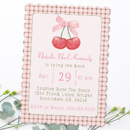 Coquette roze boog kersen esthetisch Vrijgezellenf Kaart