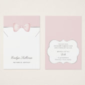 Coquette roze boog ketting display kaart (Voorkant /achterkant)