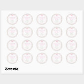 Coquette roze boog meisje Baby shower dank u Ronde Sticker (Vel)