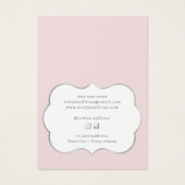 Coquette roze boog oorbel display kaart (Achterkant)