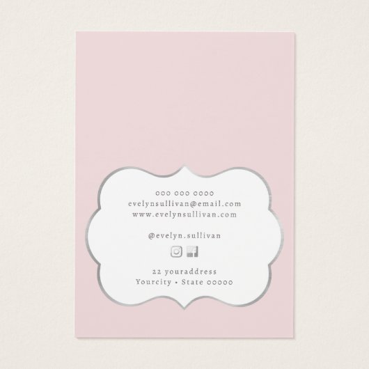 Coquette roze boog oorbel display kaart (Achterkant)