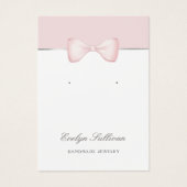 Coquette roze boog oorbel display kaart (Voorkant)