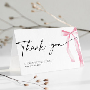 Coquette Roze Boog Schoenen Tying The Knot Bridal Bedankkaart