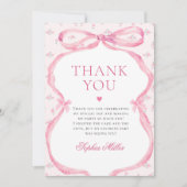 Coquette Roze Boog Verjaardag Bedankkaart (Voorkant)