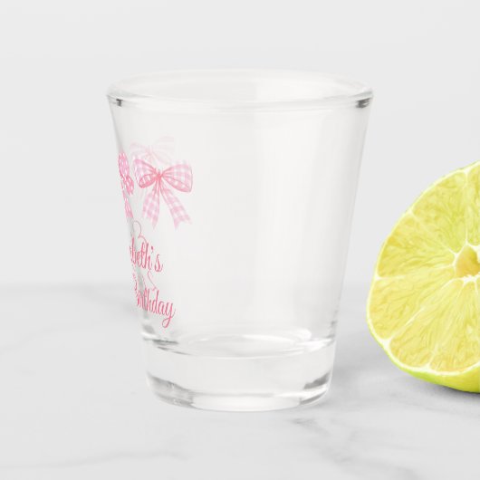 Coquette Roze Bow 21e verjaardag Shot Glas (Rechts)