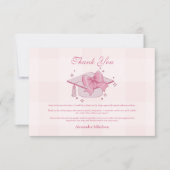 Coquette Roze Bow Afstuderen Bedankkaart (Voorkant)