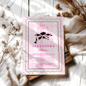 Coquette Roze Bow Afstuderen Kaart