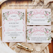 Coquette Roze Bow Arch Winter Floral Baby shower Kaart