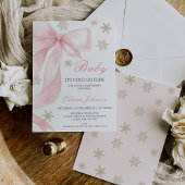 Coquette Roze Bow Baby Het is Koud Baby shower Kaart