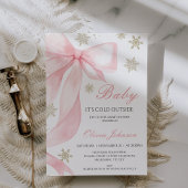 Coquette Roze Bow Baby Het is Koud Baby shower Kaart