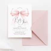 Coquette Roze Bow Baby shower Invitation Kaart