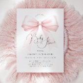 Coquette Roze Bow Baby shower Invitation Kaart