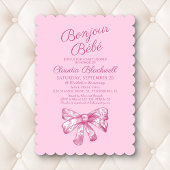 Coquette Roze Bow Baby shower Kaart