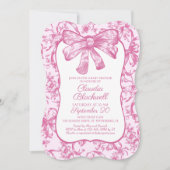 Coquette Roze Bow Baby shower Kaart (Voorkant)