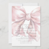 Coquette Roze Bow Baby shower Kaart (Voorkant)