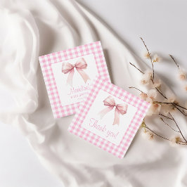 Coquette Roze Bow Baby shower Meisje Dank je Label