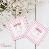 Coquette Roze Bow Baby shower Meisje Dank je Label