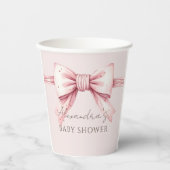 Coquette Roze Bow Baby shower Papieren Bekers (Voorkant)