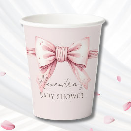 Coquette Roze Bow Baby shower Papieren Bekers