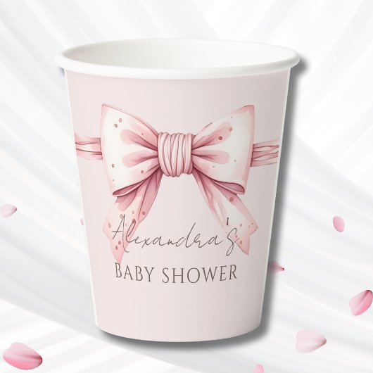 Coquette Roze Bow Baby shower Papieren Bekers