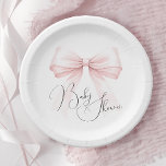 Coquette Roze Bow Baby shower Papieren Bordje<br><div class="desc">Coquette Roze Bow Baby shower Papier Borden</div>