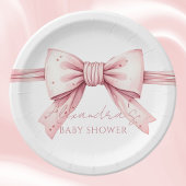 Coquette Roze Bow Baby shower Papieren Bordje