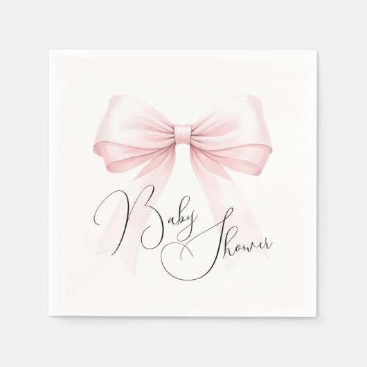 Coquette Roze Bow Baby shower Servet (Voorkant)