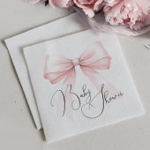Coquette Roze Bow Baby shower Servet