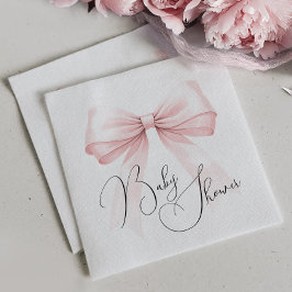Coquette Roze Bow Baby shower Servet