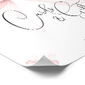 Coquette Roze Bow Baby shower Teken Poster (Hoek)