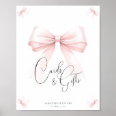 Coquette Roze Bow Baby shower Teken Poster (Voorkant)