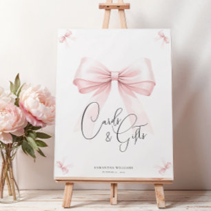 Coquette Roze Bow Baby shower Teken Poster