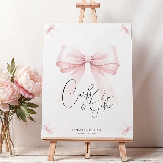 Coquette Roze Bow Baby shower Teken Poster