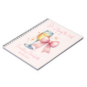 Coquette Roze Bow Bachelorette Party Notitieboek (Linkerzijde)