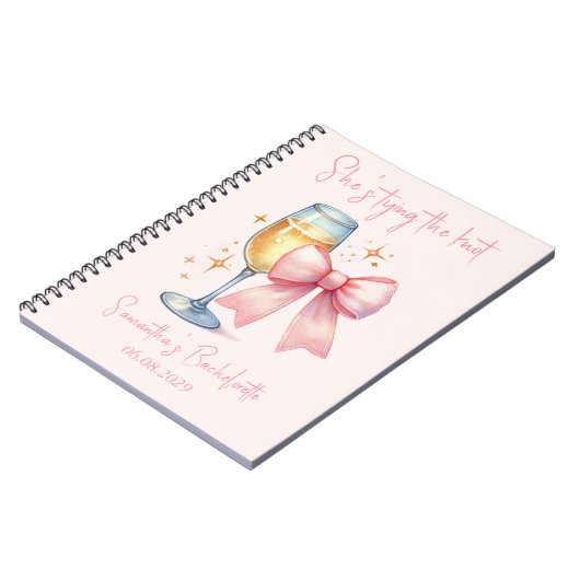 Coquette Roze Bow Bachelorette Party Notitieboek (Linkerzijde)