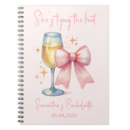 Coquette Roze Bow Bachelorette Party Notitieboek
