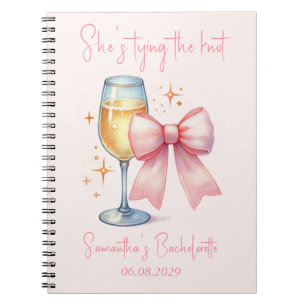 Coquette Roze Bow Bachelorette Party Notitieboek