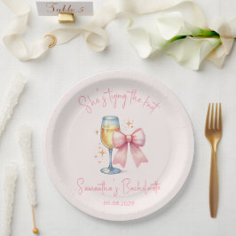 Coquette Roze Bow Bachelorette Party Papieren Bordje