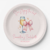 Coquette Roze Bow Bachelorette Party Papieren Bordje (Voorkant)