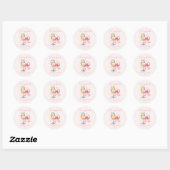 Coquette Roze Bow Bachelorette Party Ronde Sticker (Vel)