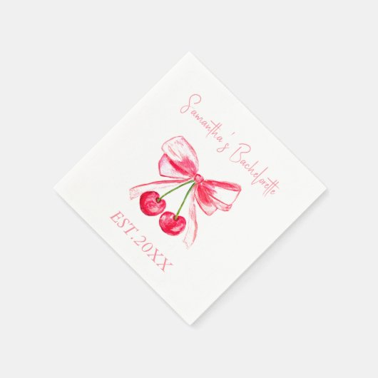 Coquette Roze Bow Bachelorette Party Servet (Hoek)