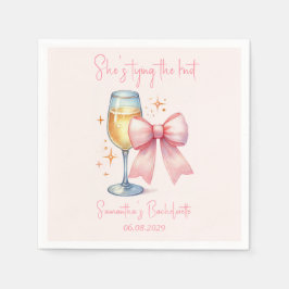 Coquette Roze Bow Bachelorette Party Servet