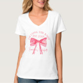 Coquette Roze Bow Bachelorette Party T-shirt (Voorkant)