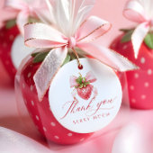 Coquette Roze Bow Berry Baby shower Bedankjes Labels