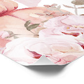 Coquette Roze Bow Bloemen Baby shower Welkomstbord Foto Afdruk (Hoek)