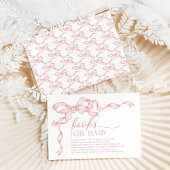 Coquette Roze Bow Boeken voor Baby Meisje Douche Informatiekaartje