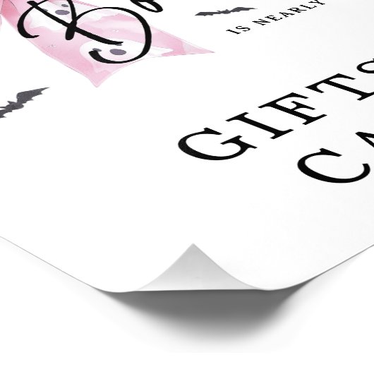 Coquette Roze Bow Boo Baby shower Teken Foto Afdruk (Hoek)