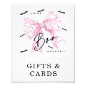 Coquette Roze Bow Boo Baby shower Teken Foto Afdruk (Voorkant)