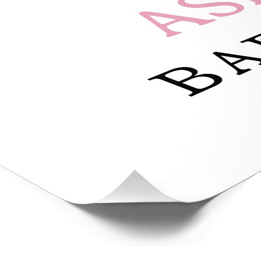 Coquette Roze Bow Boo Baby shower Welkomstbord Foto Afdruk (Hoek)